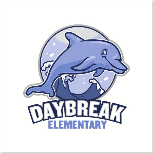 Daybreak Dolphin Elementary School Gear Wall Art by bajeffs